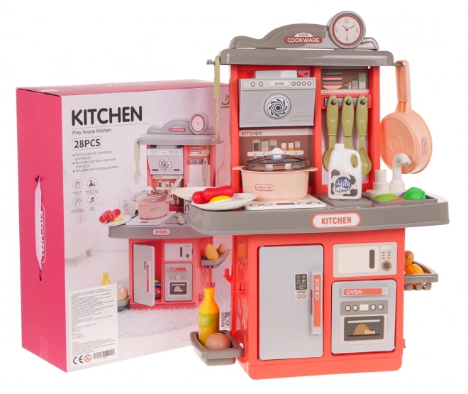 Interactive Pink Kitchen Set with Sound and Light