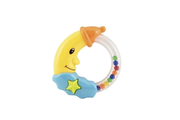 Baby Moon Rattle Plastic 11cm