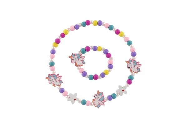 Unicorn Bead Necklace and Bracelet Set