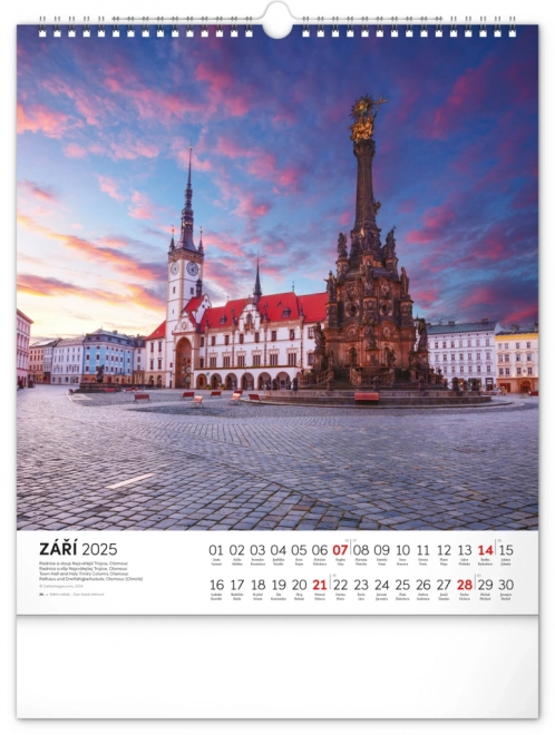 Wall Calendar Czech Republic 2025