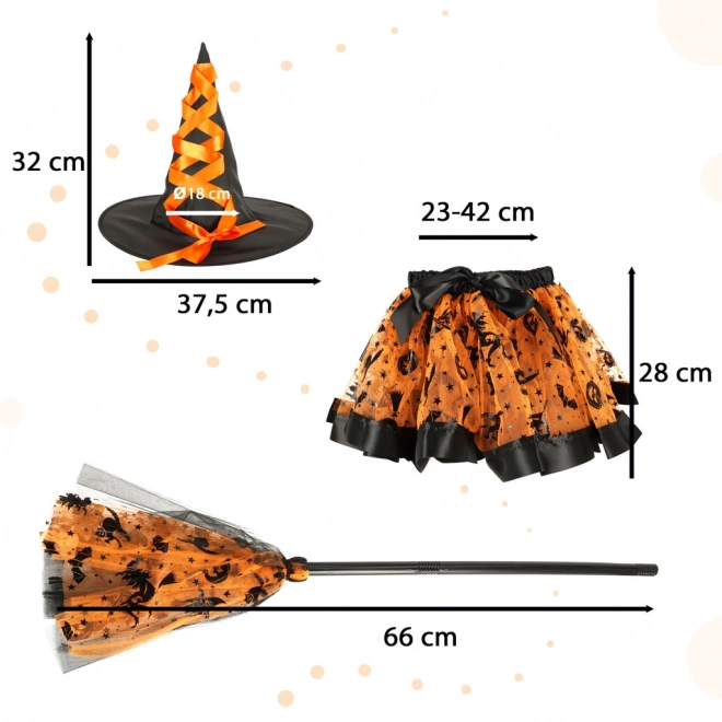 Witch Costume Set with Accessories - 3 Piece