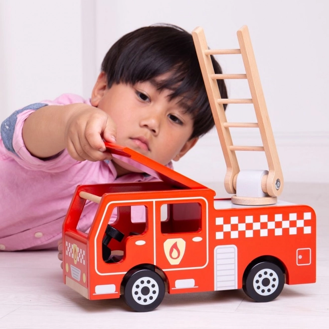 Bigjigs Toys Wooden Fire Engine