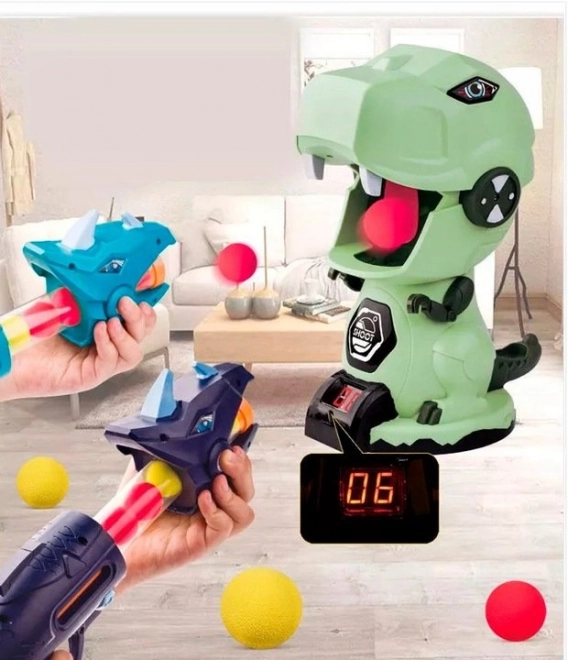 Dinosaur Shooting Game with Dual Foam Blaster Set