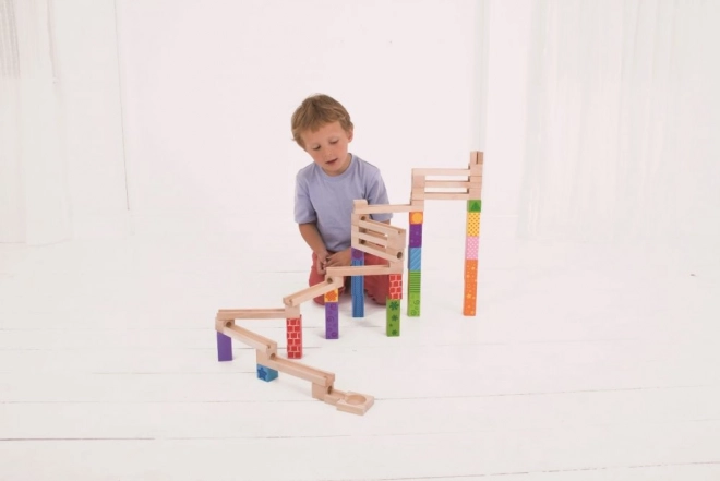 Colorful Wooden Marble Run