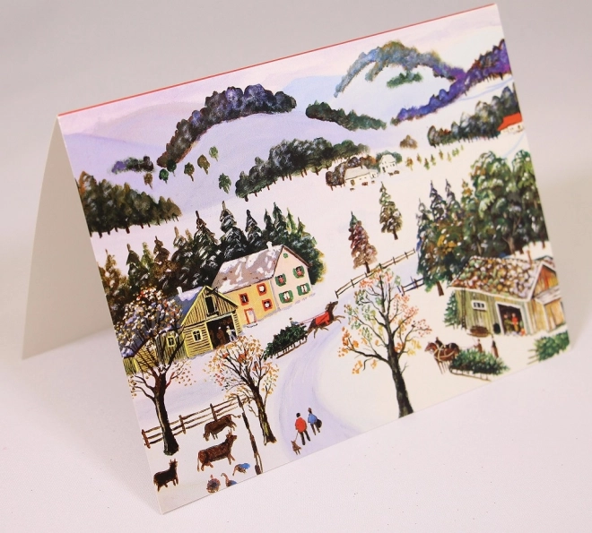 Christmas Folk Art Postcard Box by Konstantin Rodko