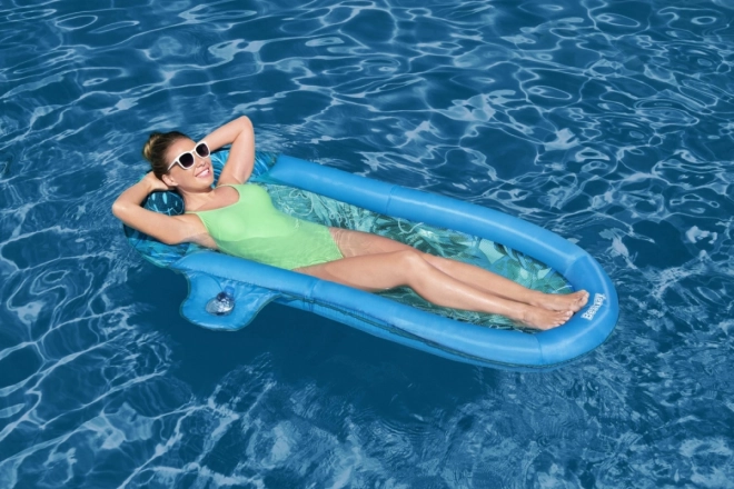 Inflatable Tropical Mattress with Mesh Bottom and Drink Holder