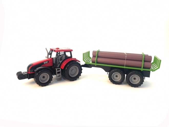 Jouet Tracteur avec Remorque à Rondins pour Enfants