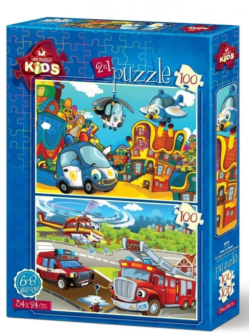 Art Police And Firefighter Puzzle Set