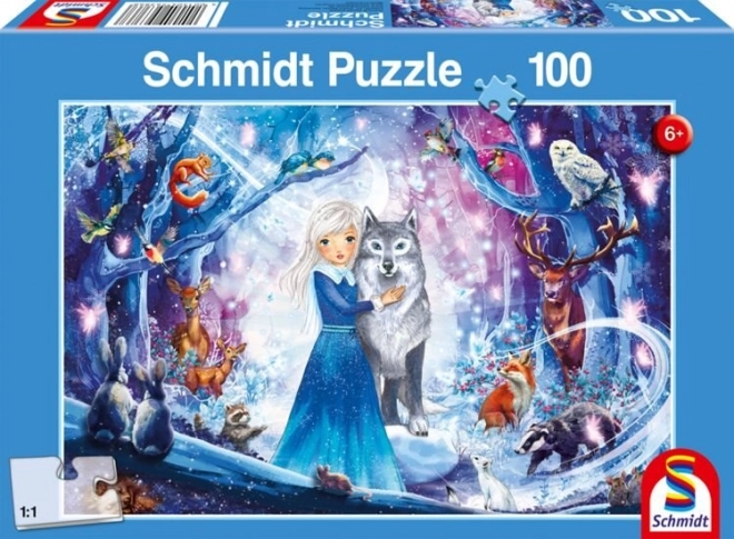 Princess in Snowy Forest Puzzle 100 Pieces