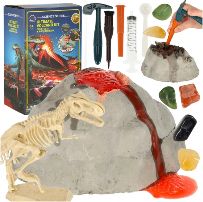 Educatieve set voor kleine archeologen - vulkaanmodel met dinosaurussen