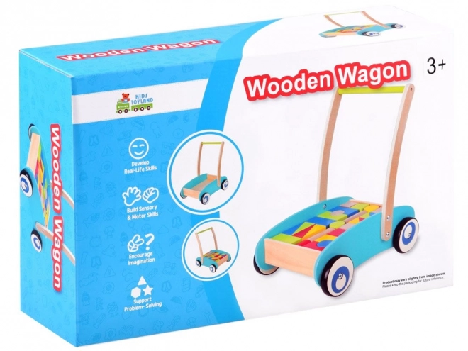 Wooden Push Walker with Blocks