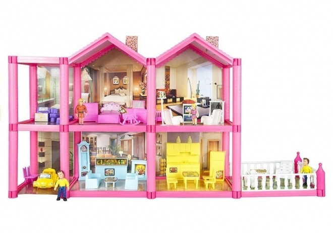 Large Dollhouse with Accessories and Furniture