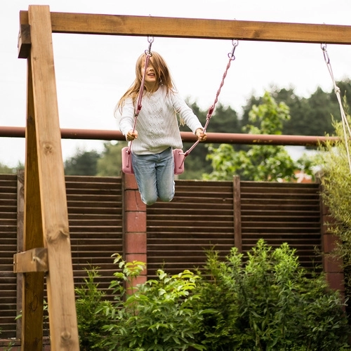 Children's swing on rope pink