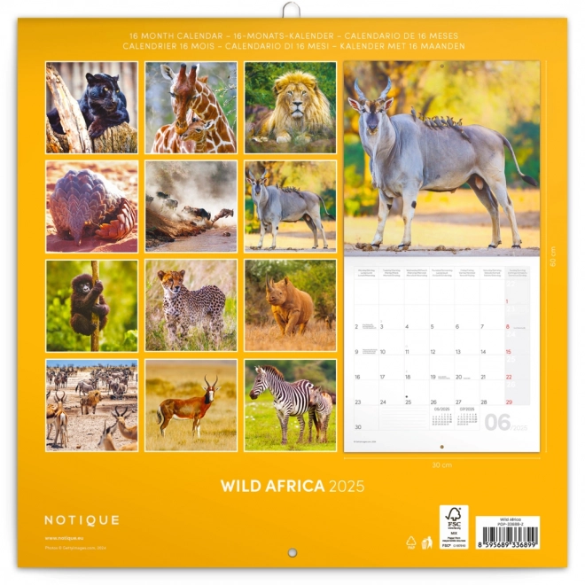 Wild Africa 2025 Wall Calendar