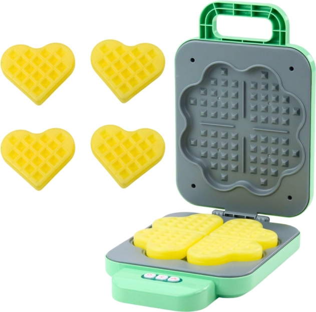 Children's toy waffle maker on batteries with light effects green