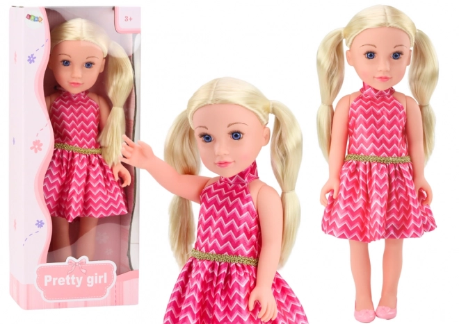 Large Doll with Blonde Hair and Pink Dress