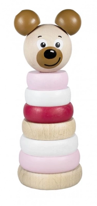 Wooden Stacking Bear Pyramid Pink