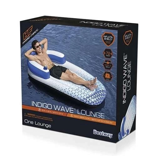 Inflatable Pool Float with Backrest and Cup Holder