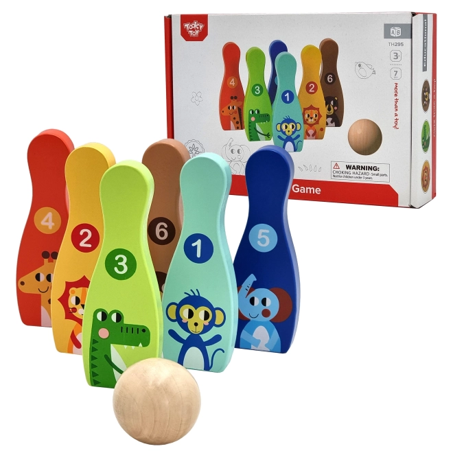 Gioco del Bowling in Legno per Bambini