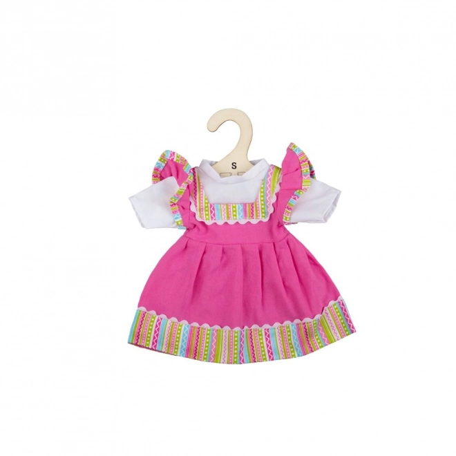 Pink Dress with Striped Trim for 28cm Doll