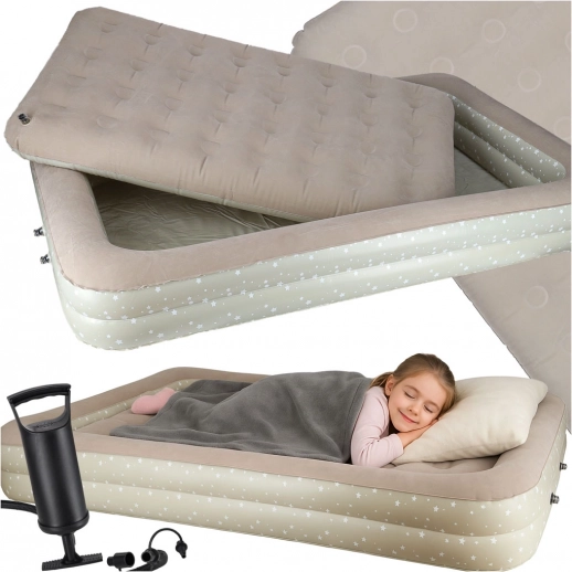 letto gonfiabile per bambini con materasso interno e pompa manuale