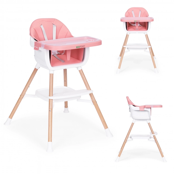Child Feeding Chair 2-in-1 Pink by Ecotoys