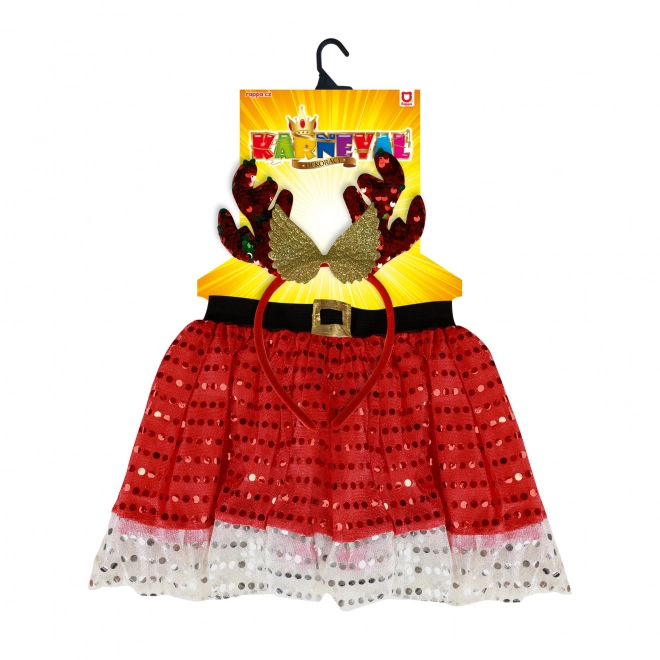 Christmas Reindeer Headband and Tutu Skirt for Girls