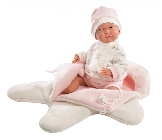 New Born Doll Outfit Llorens 3-Piece Fleece Star Romper