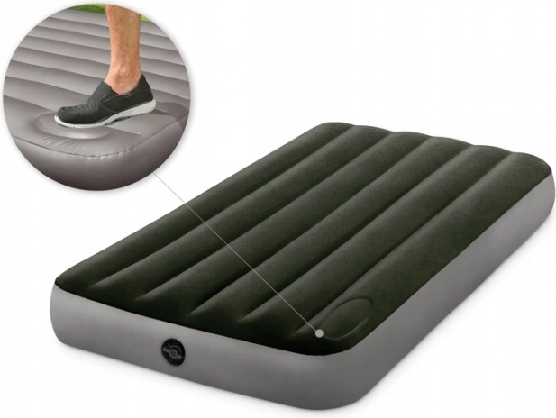 Oppblaasbaar eenpersoons luchtbed met ingebouwde voetpomp INTEX 191 × 99 × 25 cm