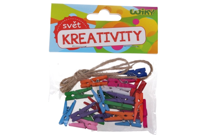 Colorful Clothespins with String Set