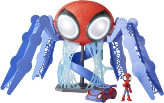 Figurka Spider-Mana a pavoučí motocykl v balení