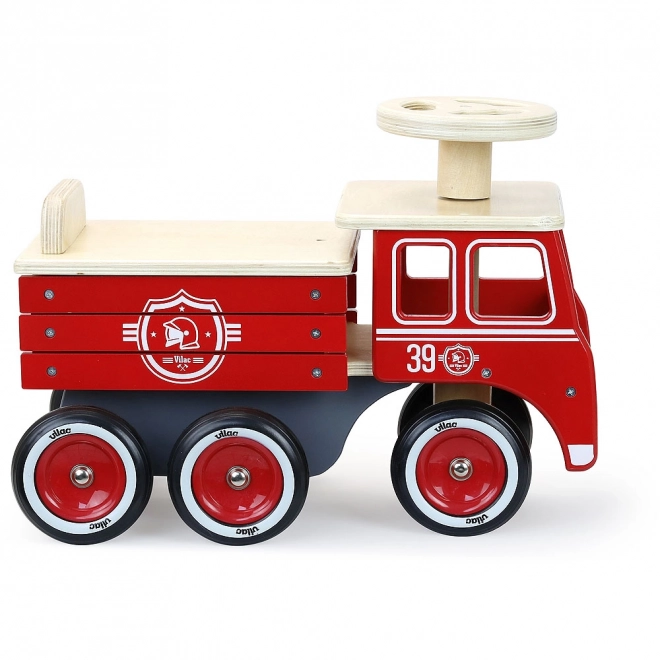 Wooden Fire Truck Push Bike