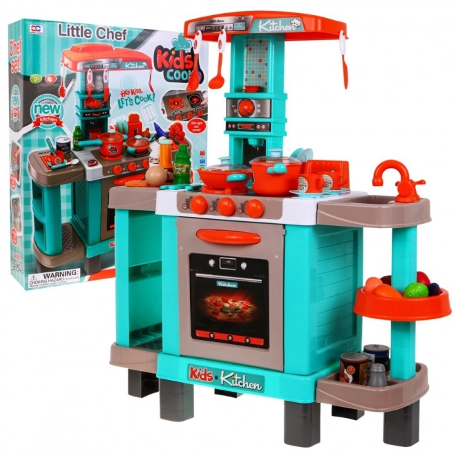 Large Interactive Kitchen Set for Children with Lights and Sounds