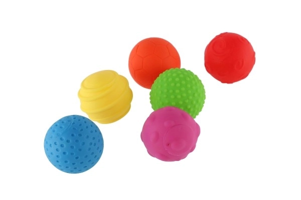 Set of 6 Rubber Textured Balls