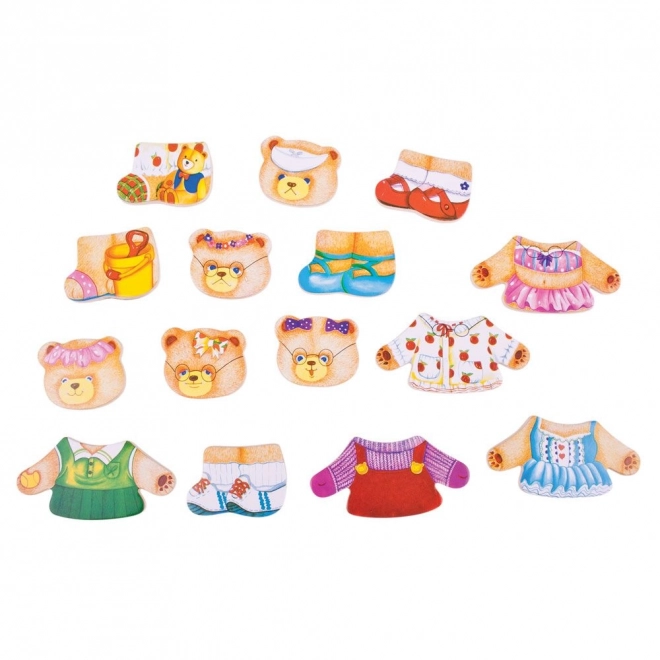 Bigjigs Toys Dress-Up Bear Family Puzzle