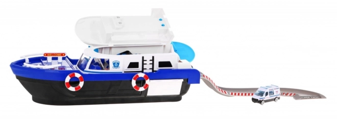 Interactive Police Boat 2-in-1 with Storage and Vehicles for Kids 3+