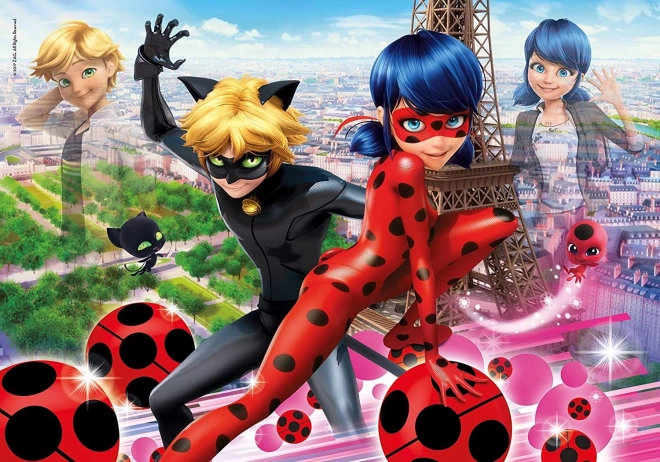 Magic Ladybug and Black Cat in Paris Puzzle