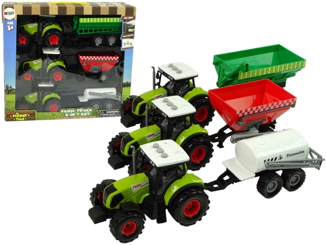 Farm Tractor and Trailer Set