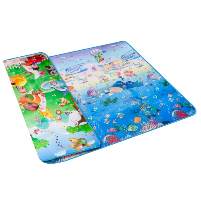 Educational Foam Play Mat Foldable Double-Sided Ocean World 190 x 170 cm