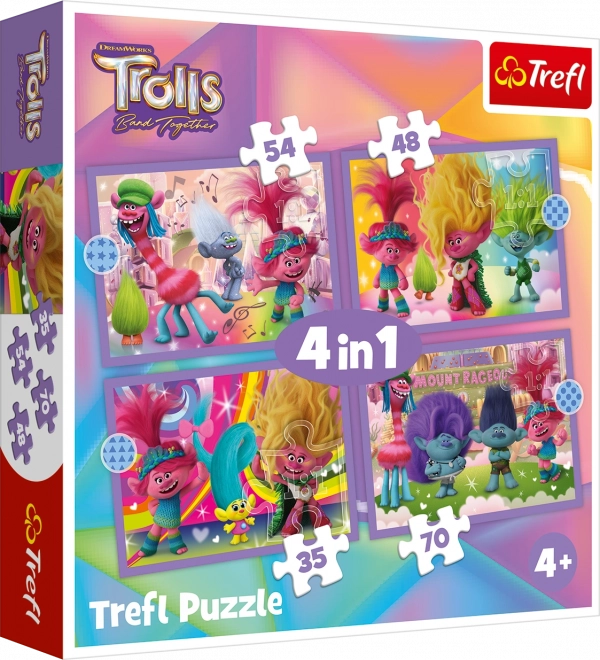 Trefl Trolls Puzzle Colorful Adventure 4-in-1 Set