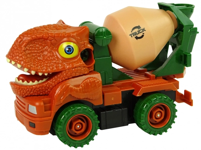 Orange Dinosaur Cement Mixer Truck with Accessories