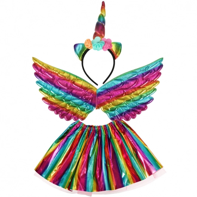 Unicorn Costume with Skirt and Headband Multicolor