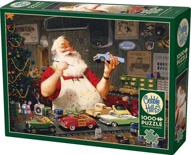 Cobble Hill Puzzle - Santa Painting Toy Cars 1000 Pieces