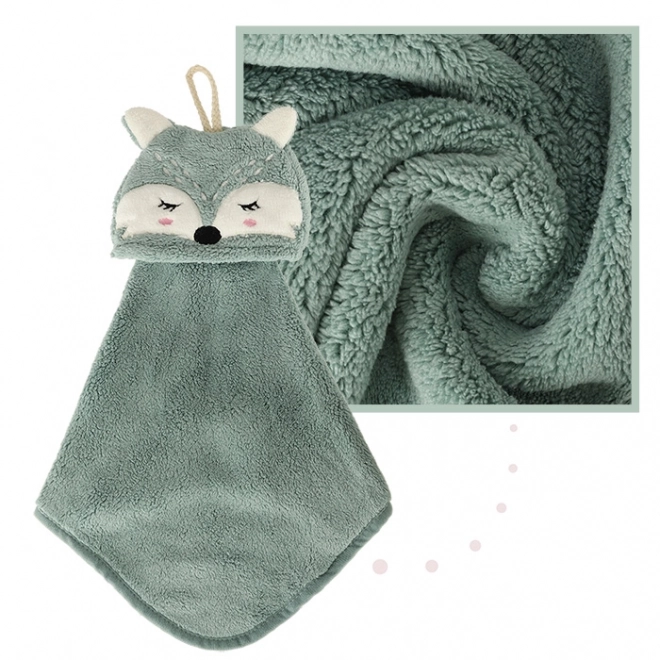 Children's Hand Towel with Blue Fox Design