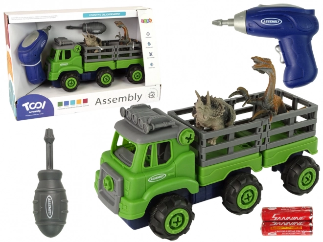 Transport vrachtwagen met dinosaurussen