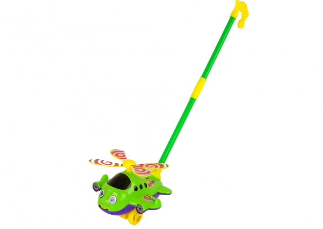 Cheerful Green Push Plane Toy