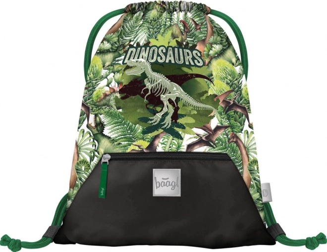 Baagl 3 Piece Set - Shelly Dinosaurs Backpack, Pencil Case, and Bag