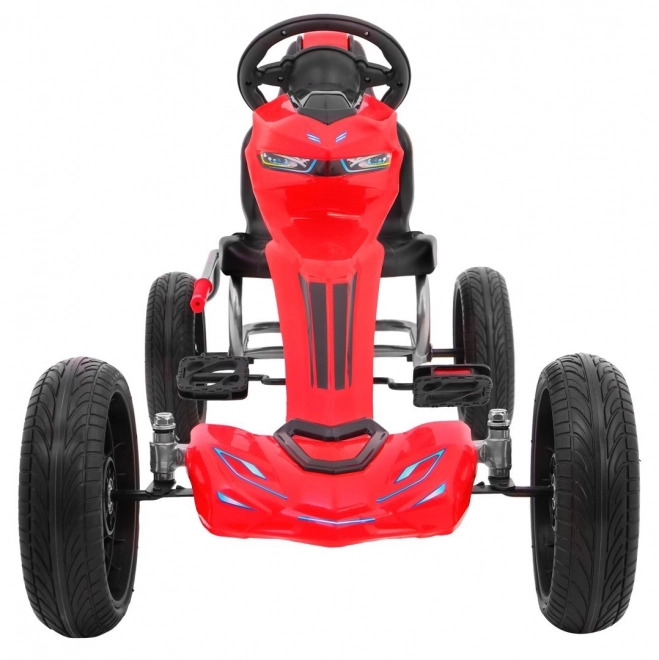 Grand Ride pedal go-kart for children 3+ Red + EVA wheels + Adjustable seat + Handbrake