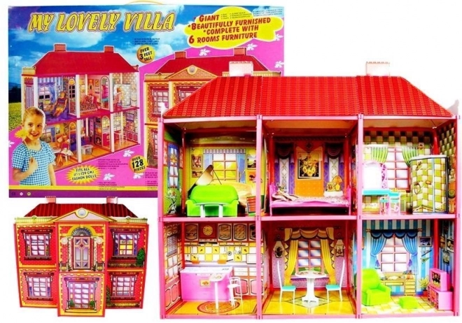 Large Dollhouse Villa with Furniture