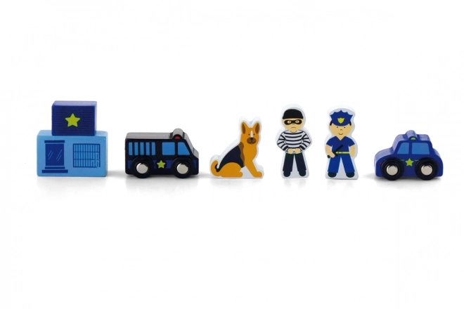 Wooden Police Figures Set